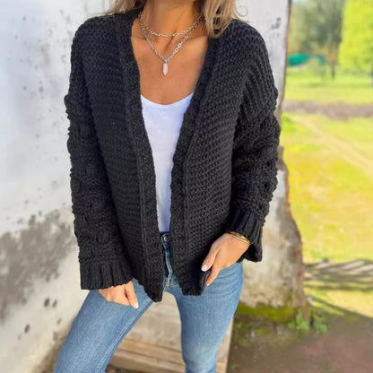 🖤 Cardigan d’Hiver – Maille Épaisse & Coupe Décontractée