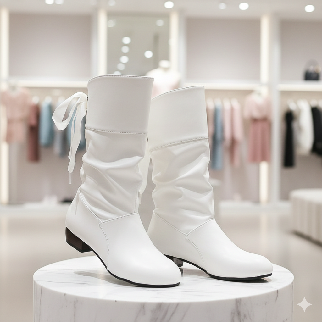 Delixion Bottes Mi-Mollet à Talon Épais